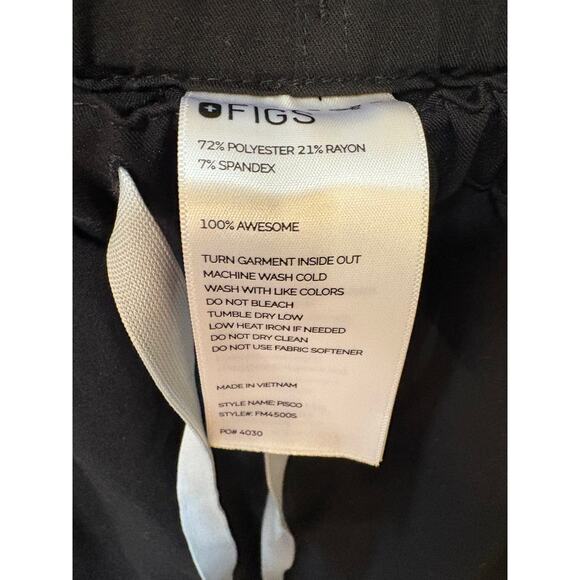 FIGS Men's Medium SHORT Pisco Basic Black Scrub Pants - Picture 5 of 5